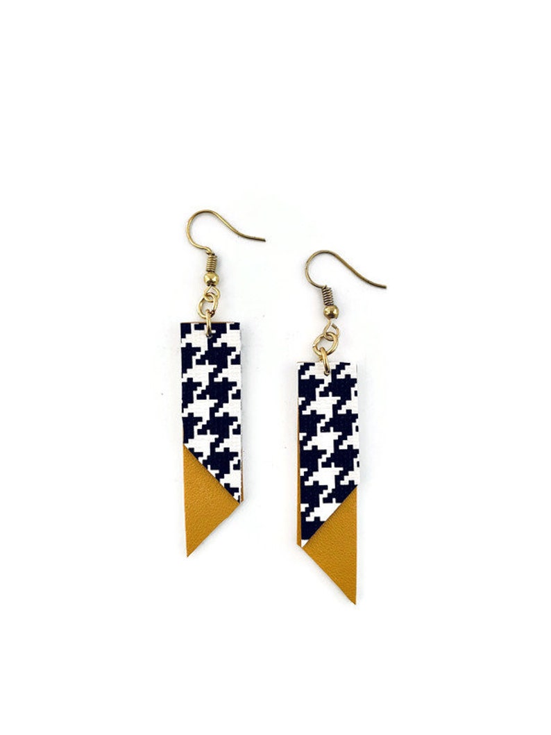 Black and Gold Earrings Black and Yellow Earrings Game Day Earrings Tassel Earrings Fringe Earrings Tailgate Earrings image 3