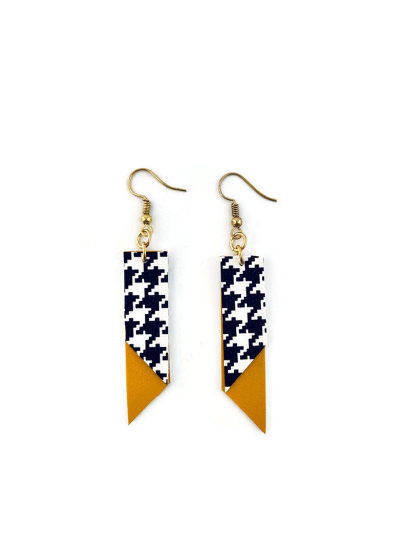 Black and Gold Earrings Black and Yellow Earrings Game Day Earrings Tassel Earrings Fringe Earrings Tailgate Earrings image 2