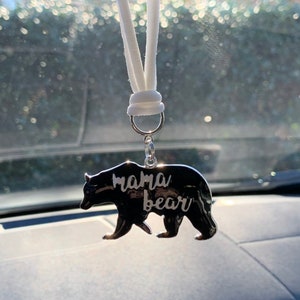 Rear View Mirror Charm | Car Charm | Mirror Charm | Mama Bear Car Charm | Mama Bear Charm | Gifts for Moms | New Mom Gift | Car Bling