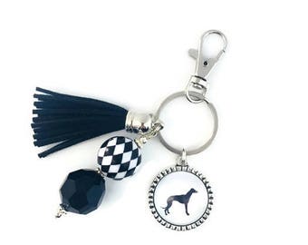 Greyhound Key Chain, Greyhound Key Ring, Greyhound Gifts, Greyhound Lovers, Dog Lover Gifts, Dog Key Chain, Rescue Dogs, Greyhound Rescue