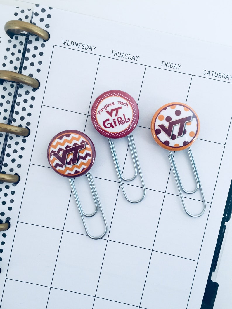 Virginia Tech Planner Clips Virginia Tech Bookmark Scripture Etsy