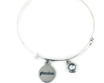 Grandma Bangle Bracelet | Grandmother Bracelet | Mother's Day Bracelet | Mother's Day Gift | Grandma Charm Bracelet | Grandma Jewelry