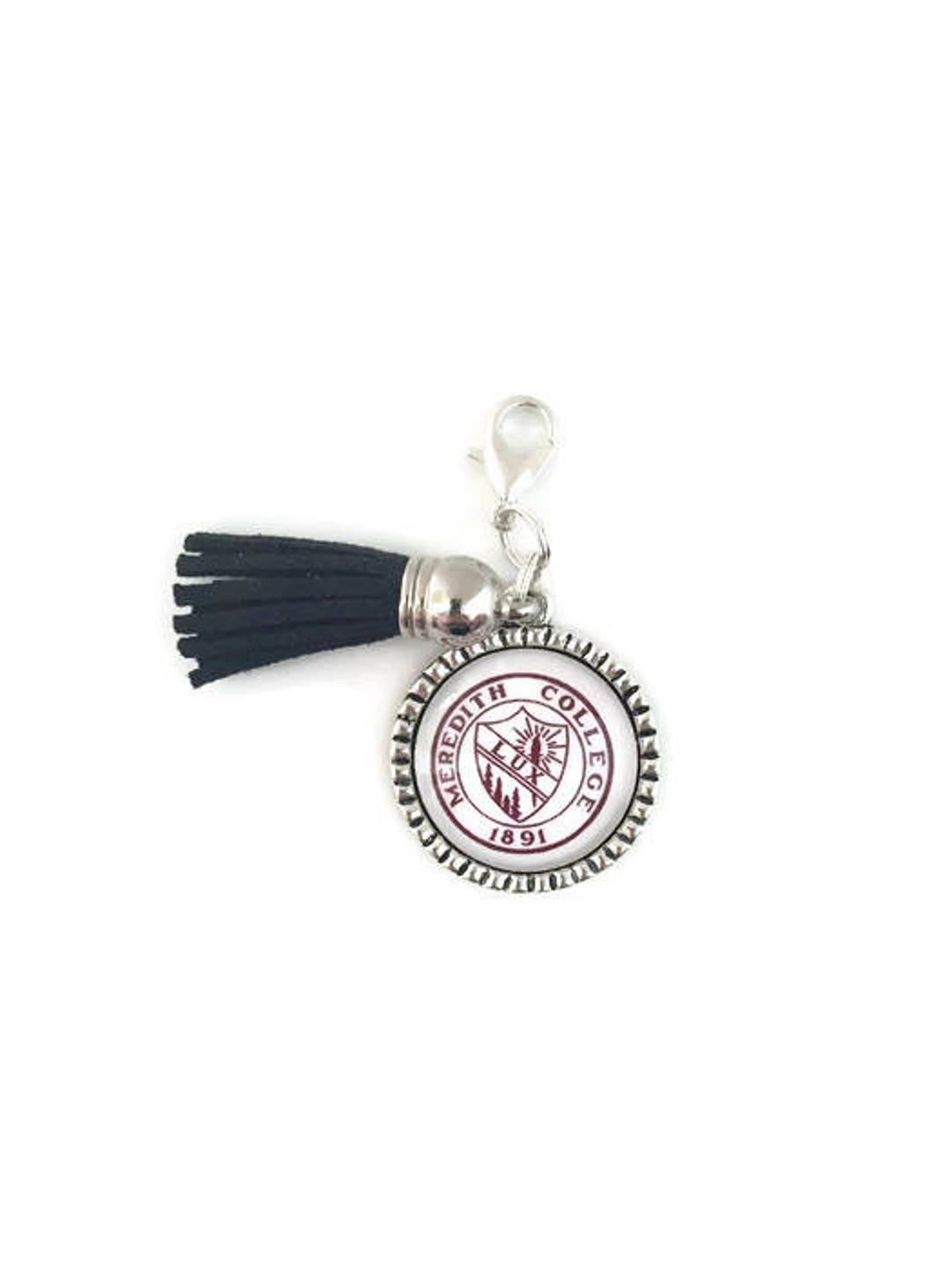 Meredith College Purse Charm Meredith Zipper Charm Purse Bling Meredith