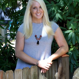 Game Day Necklace Game Day Jewelry USC Necklace Gamecock Jewelry Meredith College Necklace Garnet and Black image 2