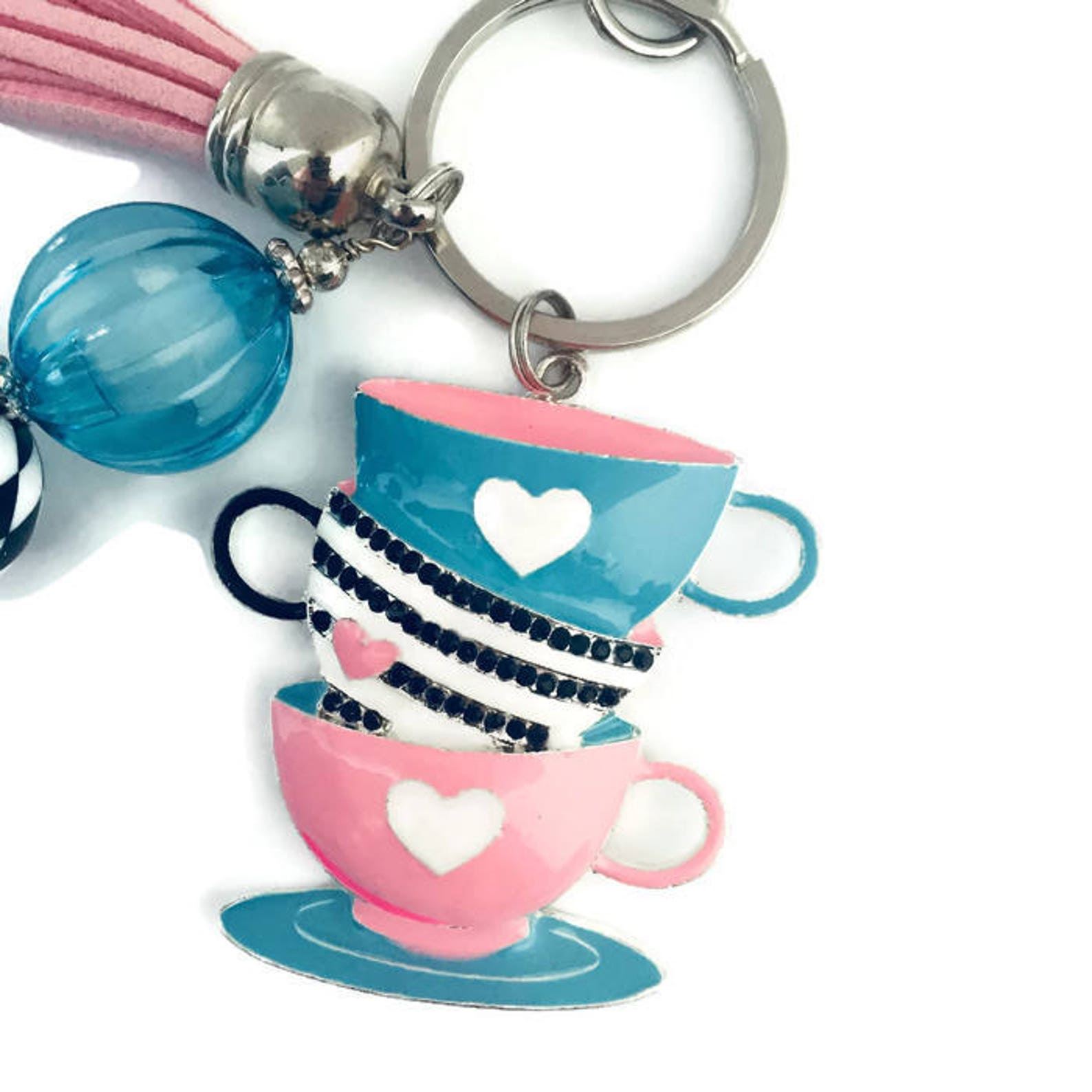 Tea Cups Key Chain Tea Lover Gift Tea Party Tea Lovers Key Etsy