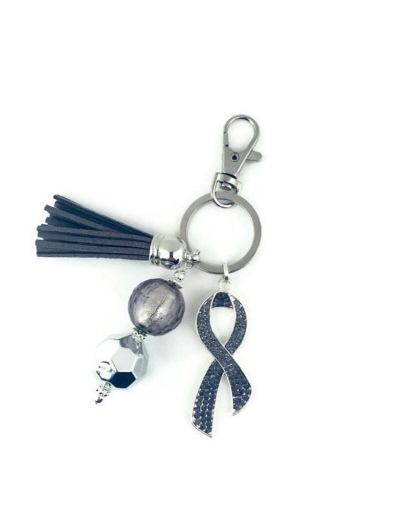 Planner Charm Asthma Awareness Diabetes Awareness Brain Cancer Awareness Gray Ribbon Awareness Key Chain Gray Ribbon Key Chain