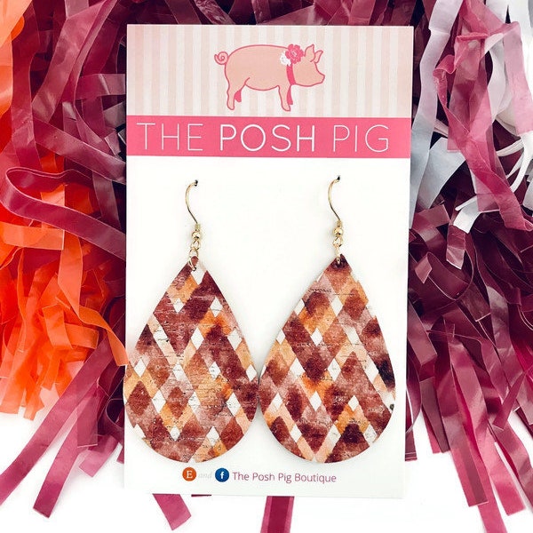 Virginia Tech Earrings | Maroon and Orange Earrings | Maroon and Orange Jewelry | Maroon and Orange Gifts | Maroon and Orange