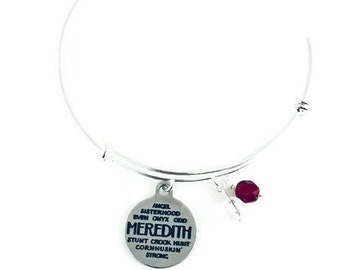 Meredith College Bracelet | Meredith College Bangle | Meredith College Gifts | Meredith College Jewelry | Maroon and White | Avenging Angels