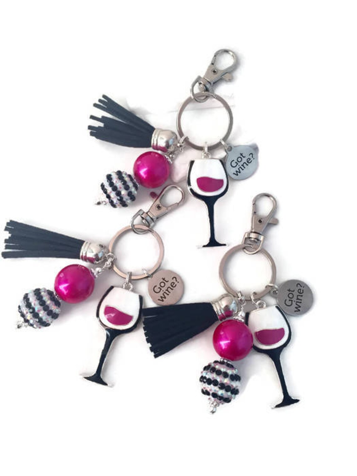 Wine Glass Keychain Wine Glass Key Chain Wine Lover Key Etsy