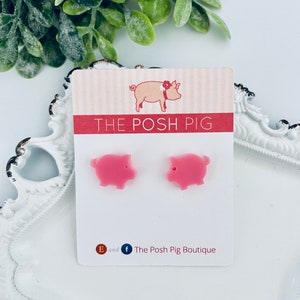 Pig Earrings Pink Pig Earrings Pig Earrings, Pig Jewelry Farm Earrings Pig Lover Earrings Pig Gifts Gifts for Pig Lovers image 2