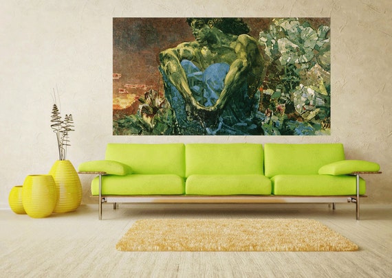 Il Demone Seduto Mikhail Vrubel Aleksandrovich Quadri Etsy