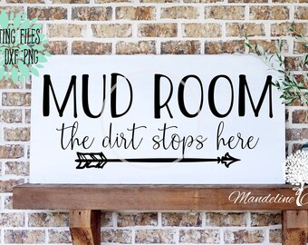 Mudroom the dirt stops here Barnboard Framed Canvas Sign