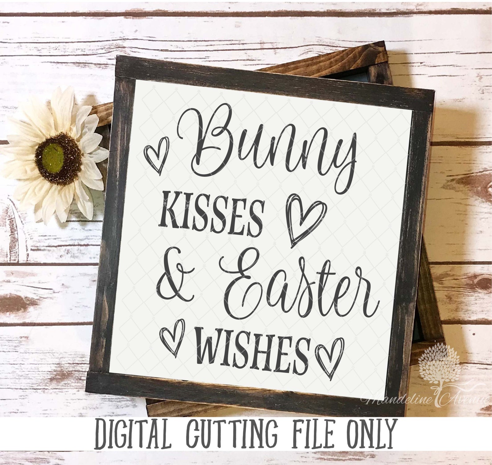 Bunny Wishes and Easter Kisses SVG DXF PNG Digital cutting | Etsy