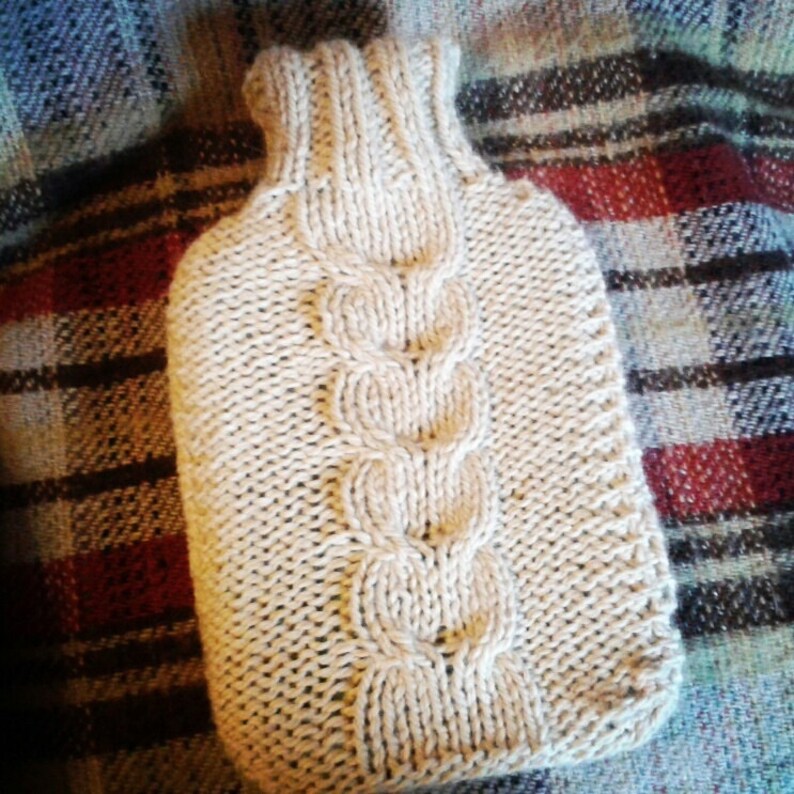 Cable Knit Hot Water Bottle Cover Knitting Pattern PDF Home Etsy