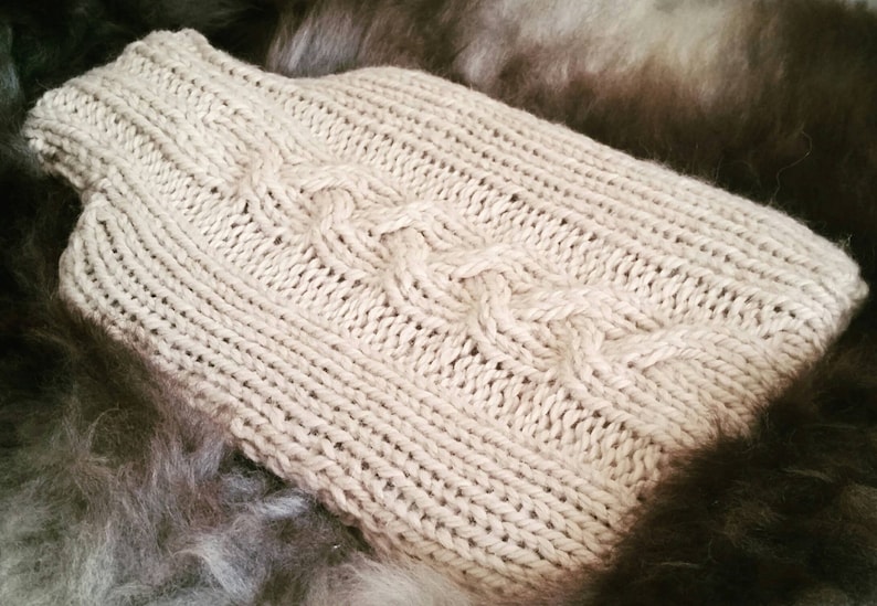Cable Knit Hot Water Bottle Cover Knitting Pattern PDF Home Etsy