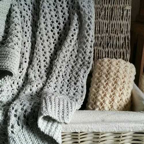 Baby Blanket Knitting Pattern PDF Cellular Pram Blanket Etsy