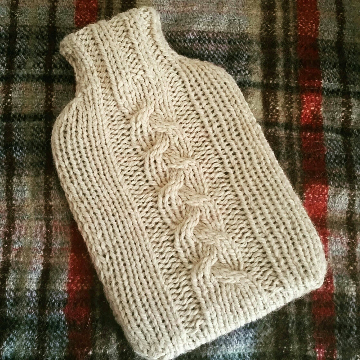 Cable Knit Hot Water Bottle Cover Knitting Pattern PDF Home Etsy UK