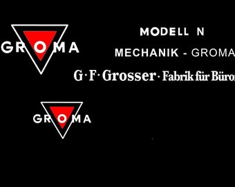 Groma Modell N portable typewriterdecal set