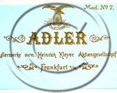Adler 7 Typewriter Water Slide Decal