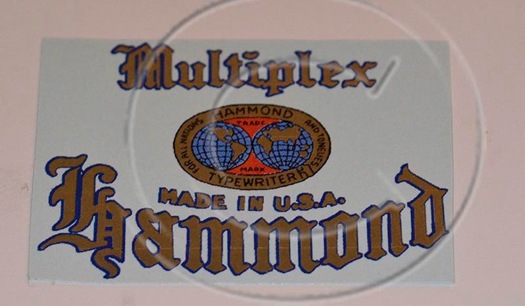 Hammond Sticker Hammond Multiplex Typewriter Water Slide Decal (closed Model) - Etsy