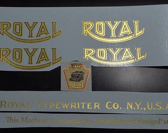 Royal 10 Typewriter Water Slide Decal set _ Late model