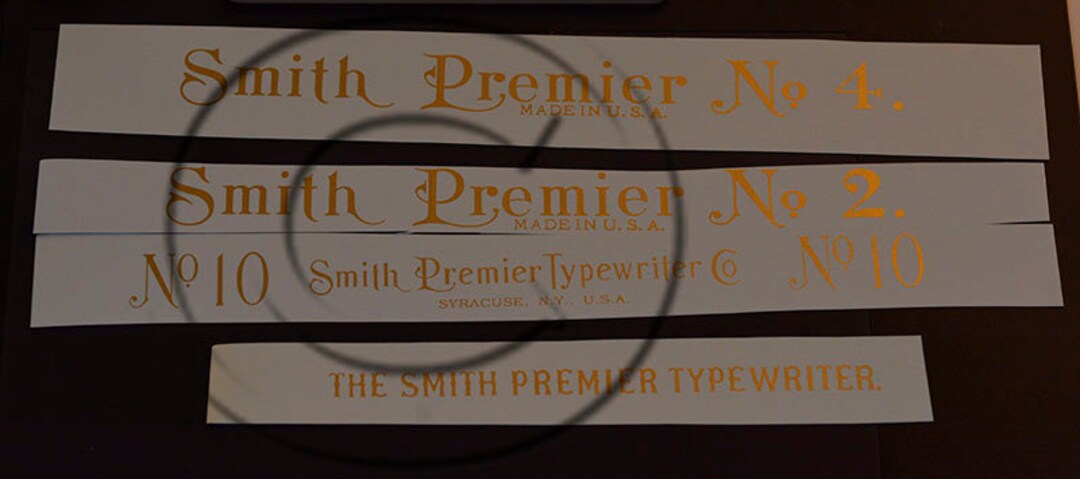 Smith Premier 2 or 4 Typewriter Water Slide Decal Set - Etsy