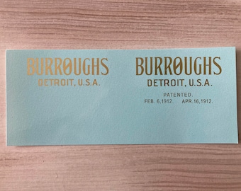 Burroughs calculator - adding machine  Water Slide Decal