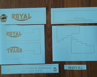 Royal model  1 or 5 Flatbet Typewriter Water Slide Decal set