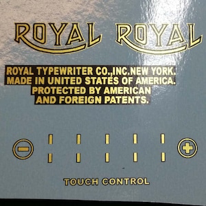 Calcomanías para máquinas de escribir portátiles Royal - diferentes modelos