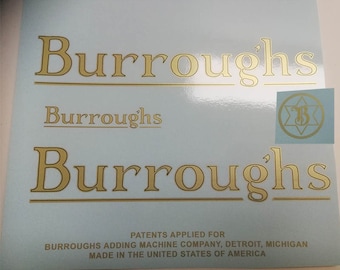 Burroughs typewriter decal set