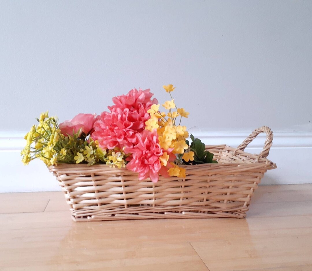 Woven Handled Basket, French Country Style Basket Etsy