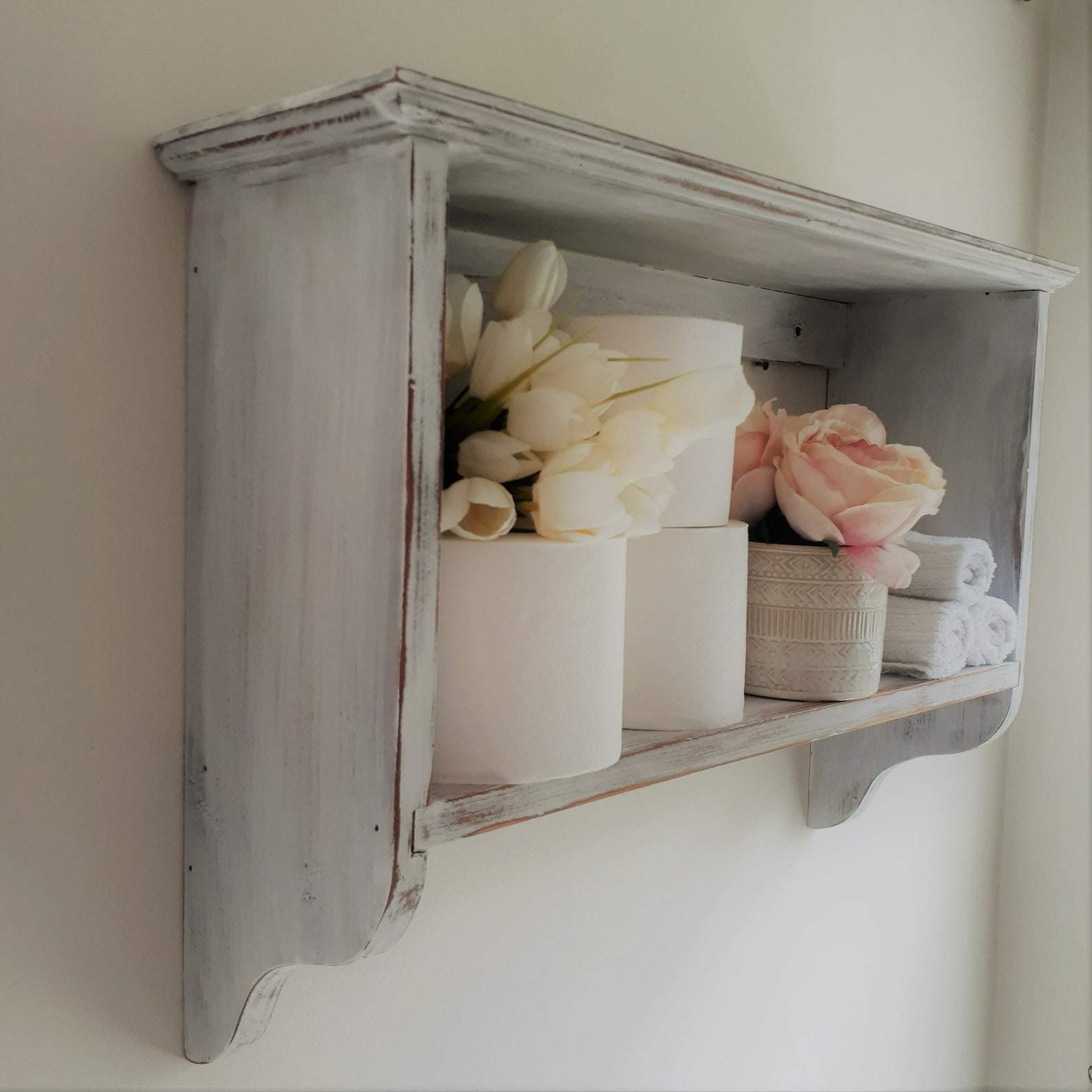 Shabby Chic Wall Shelf Etsy
