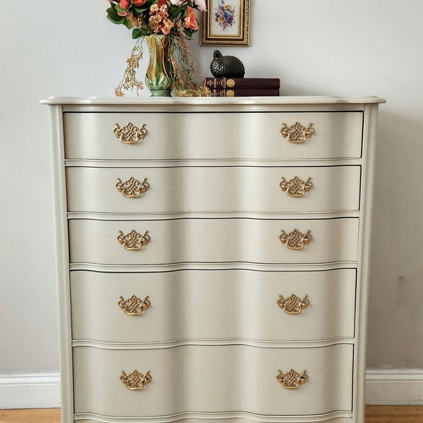 Antique White Tall Dresser - Etsy