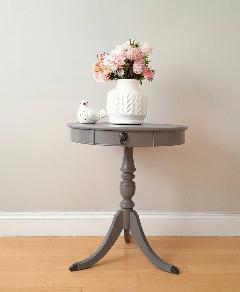 Grey Vintage Accent Table Entryway Table Antique Sitting Etsy