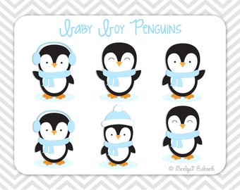 Penguin Clipart, Boy Penguin Clipart, Baby Penguin Clipart, Baby penguin, Blue Penguins, PRINTABLE IMAGES (NOT a cutting file)