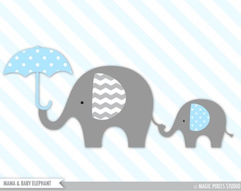 Elephant clipart, Baby elephant clipart, Elephant clip art, baby shower clipart, baby boy clipart, PRINTABLE IMAGES (NOT a cutting file)