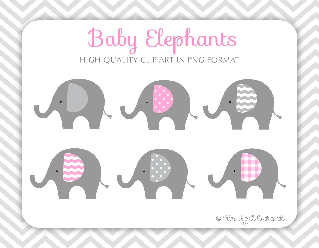 Baby Elephant Clipart Elephant Clipart Baby Shower Clipart Etsy