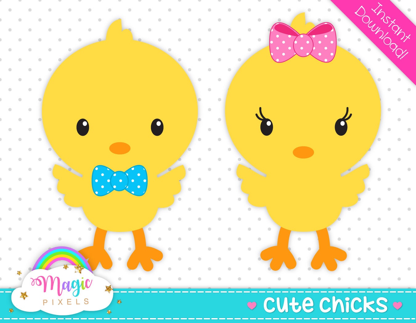 Chick Clipart Easter Clipart Cute Chicks Baby Chick | Etsy