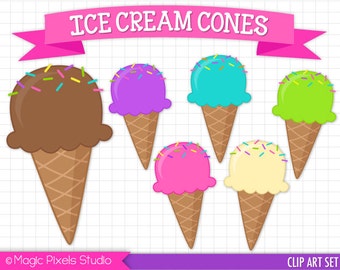 Ice cream cone clipart, ice cream clipart, Ice Cream Party, PRINTABLE IMAGES (NOT a cutting file)