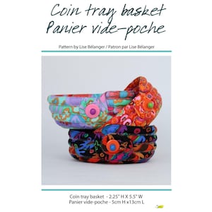 PDF Pattern Coin Tray Basket bilingual in French and English