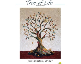 Tree of Life Art Quilt Pattern, also available as a PDF pattern, Free shipping in Canada, custom work available.