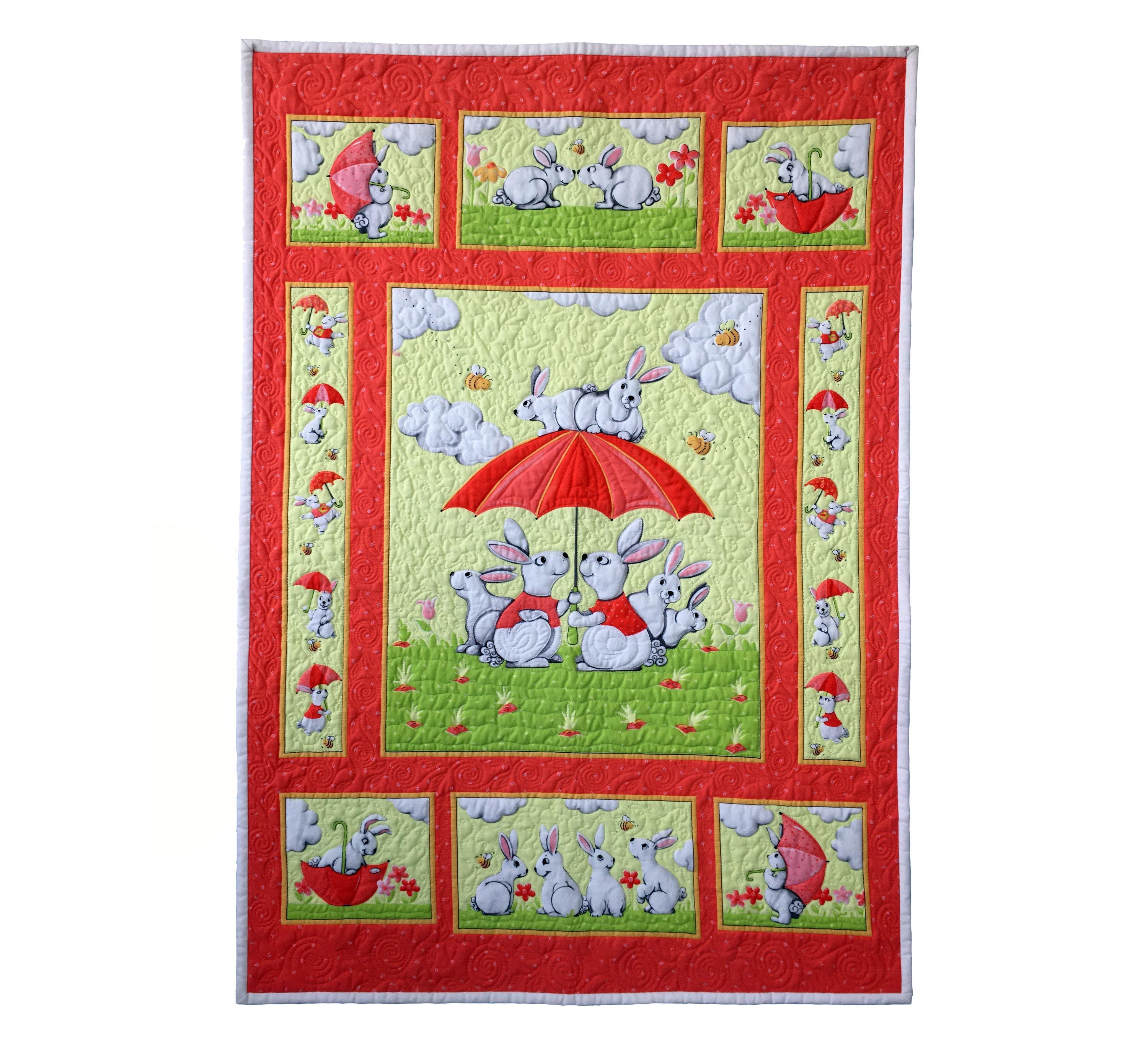Dessus De Couette Fait Main - 4 Blocs 16x15, Coton Cousu Main, Multicolore (Occasion Vintage)
