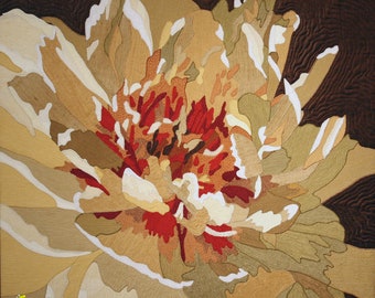 Art quilt flower "Lumière d'Été"  / FREE SHIPPING Canada, U.S