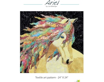 Horse Art Quilt Pattern: Raw-Edge Appliqué design (PDF Pattern) - Also Good for Stained Glass and Mosaic.