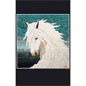 Carte d'Art Textile avec Cheval (CA029) / LIVRAISON GRATUITE