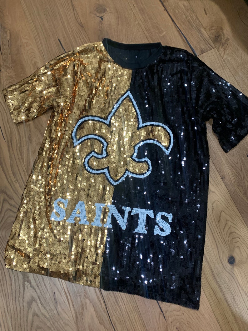 Sequin Jersey Dress Top SAINTS NFL New Orleans Unique Classy Etsy