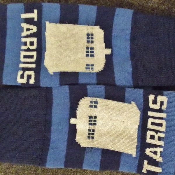 ADULT OR BABY Leg Warmers--Doctor Who Tardis Leg Warmers, doctor who baby leg warmers, doctor who adult leg warmers, or match with both!