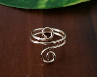 Adjustable Pohole Handmade Spiral Ring, 14K Gold Filled, Sterling Silver, Beachy, Handmade, Made in Hawaii, Made to Order, Gift for Her