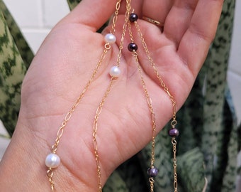 Freshwater Pearl Choker, Kini Kini 14K Gold Filled Handmade Necklace, Freshwater Pearls, Best beachy gift, Made in Hawaii, Gifts for Her