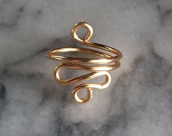 Adjustable Naupaka Handmade Spiral Ring, Midi Knuckle Ring, Beachy Jewelry, Made in Hawaii, Made to Order, Gift for Her